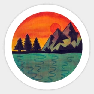 Orange Sunset Sticker